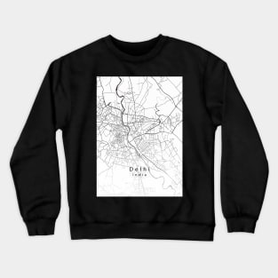 Delhi India City Map Crewneck Sweatshirt